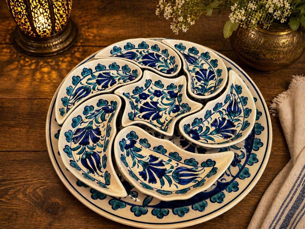 Authentic Handmade Turkish Ceramic Appetizer Serving Set