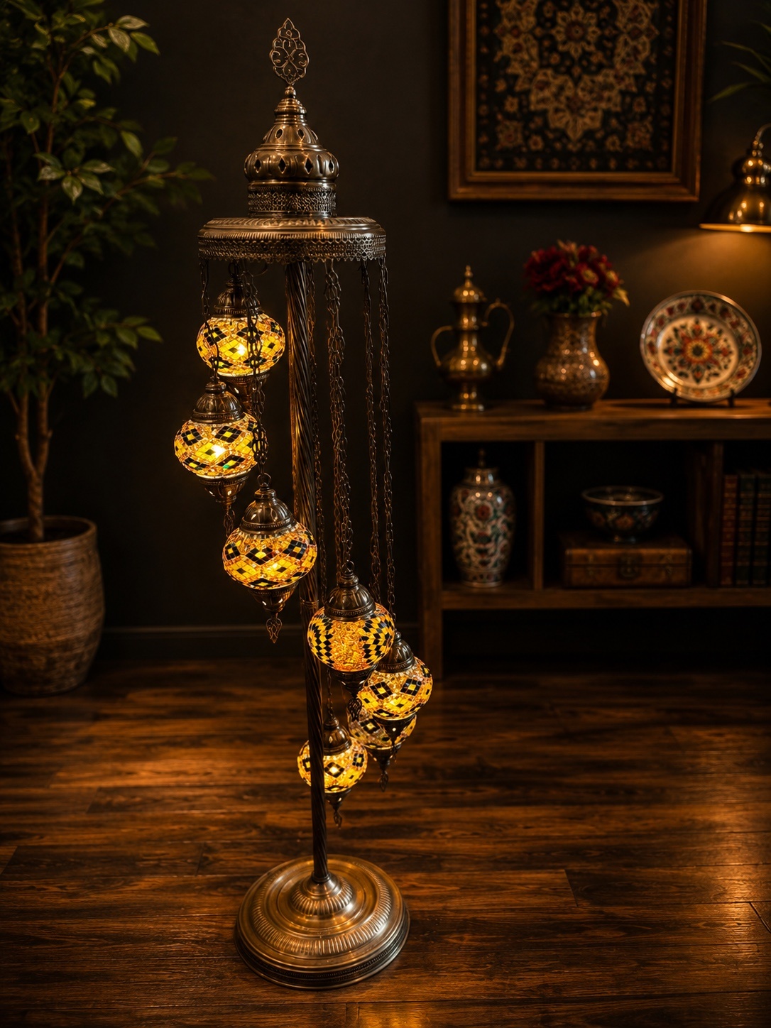 Luxury Ottoman Glow 7-Globe Mosaic Lamp