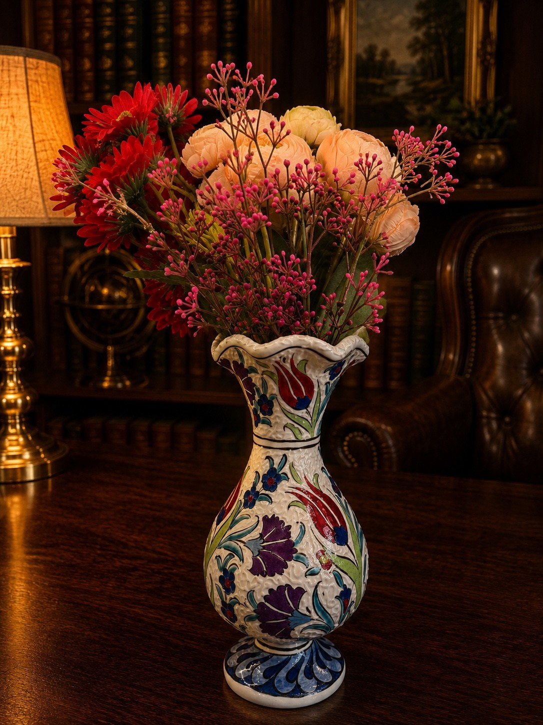Blue Blossom Handmade Decorative Bottle Vase