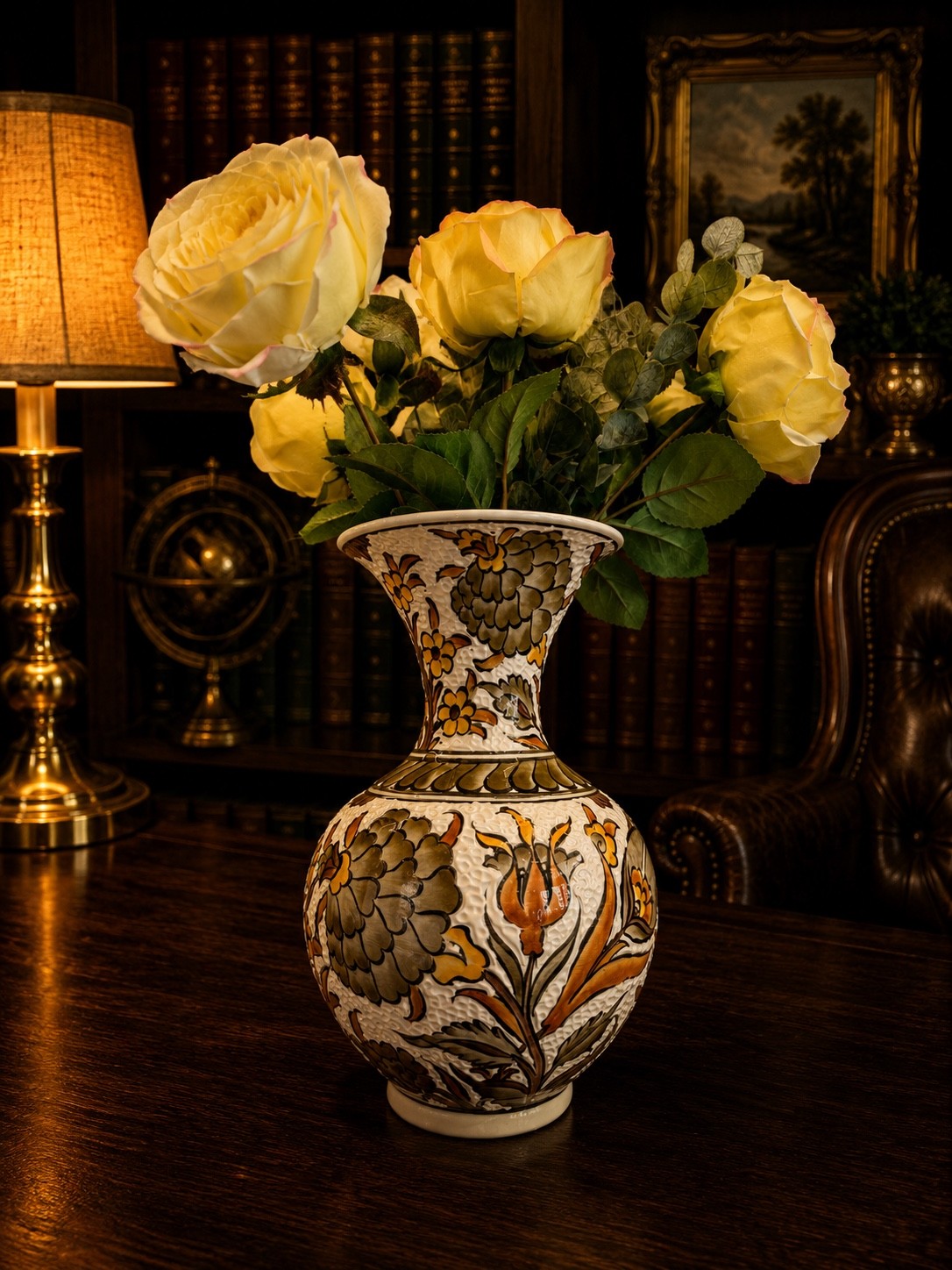 Handmade Ottoman Floral Ceramic Vase